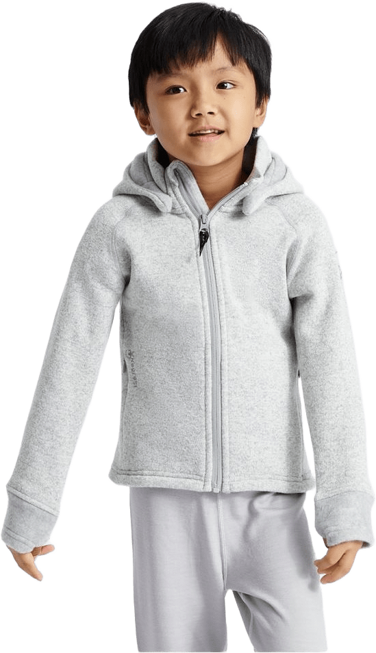 Shaun Hoodie Kids, från ISBJÖRN of Sweden, i färgen lunarbeam.