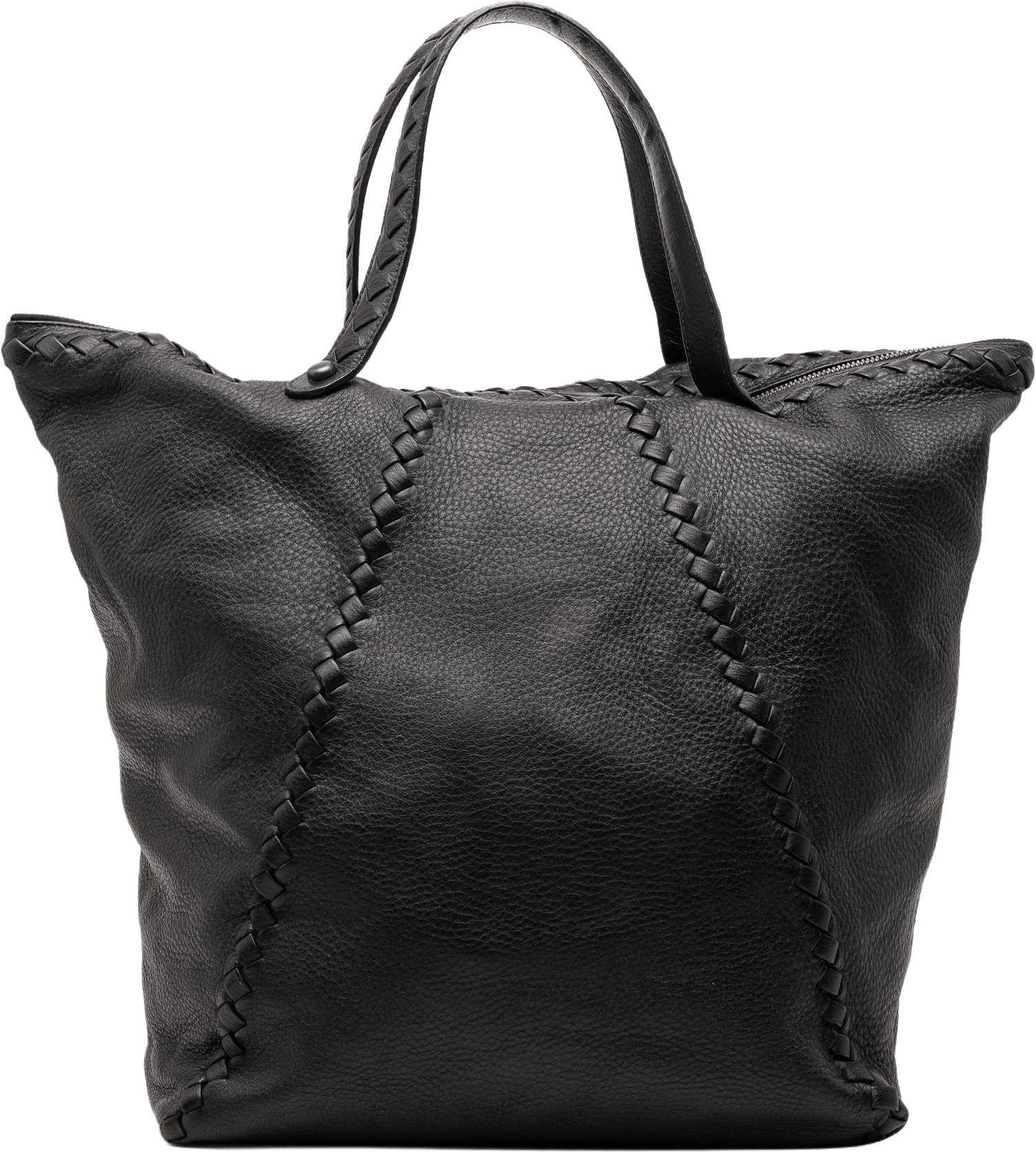Bottega Veneta Intrecciato Trimmed Cervo Tote, från Luxclusif, i färgen black.