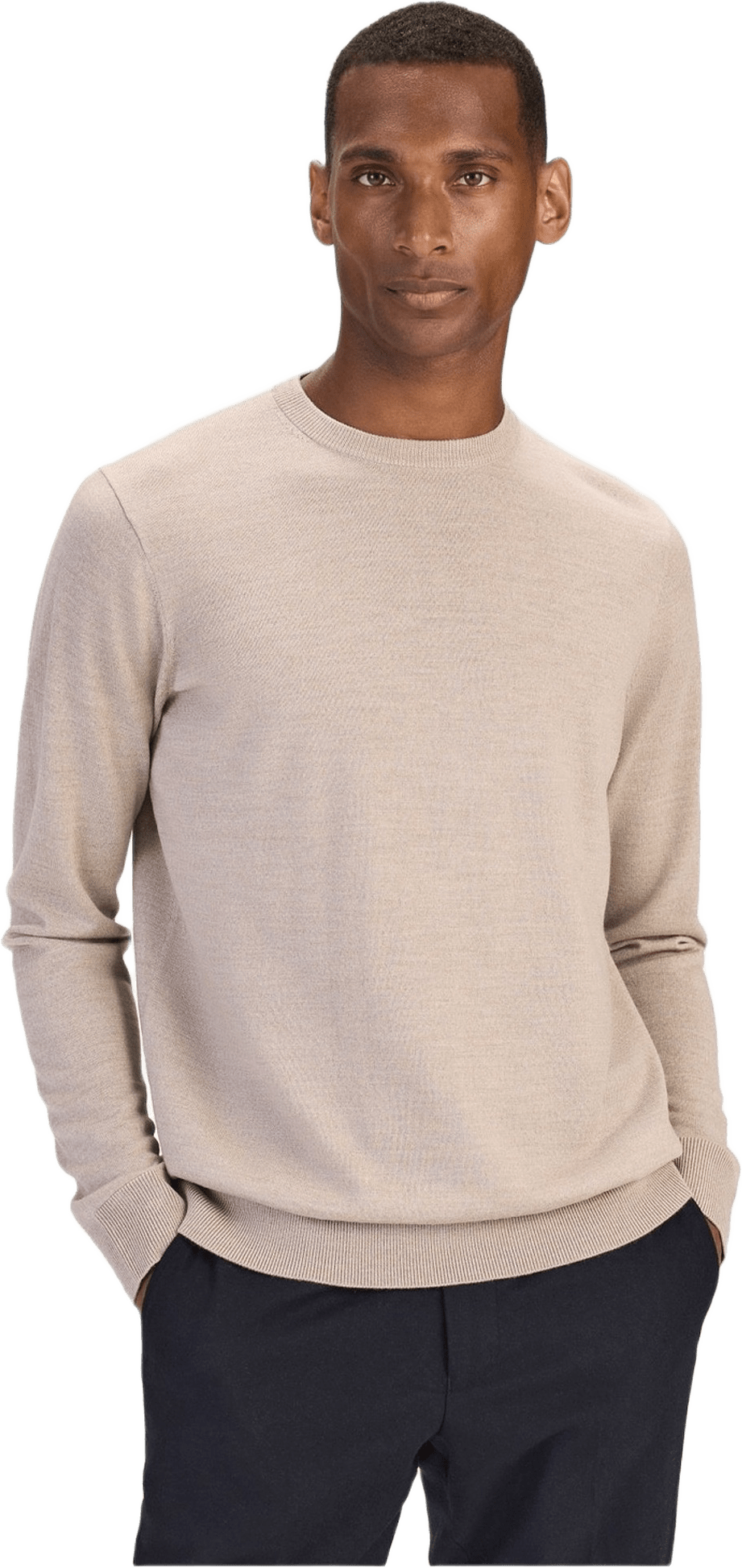 Merino Crew Neck Sweater (noa), från John Henric, i färgen beige.