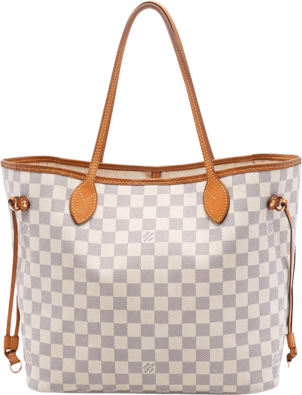 Louis Vuitton Damier Azur Neverfull Mm, från Luxclusif, i färgen white.