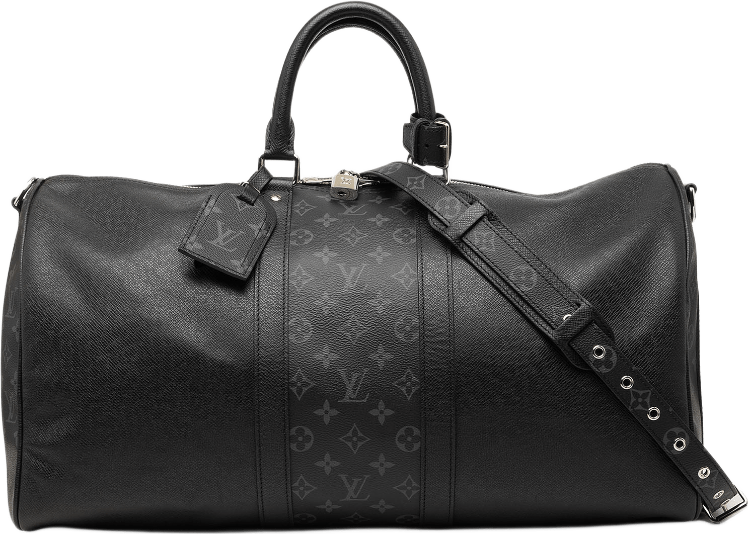 Louis Vuitton Taiga Keepall Bandouliere 50, från Luxclusif, i färgen svart.