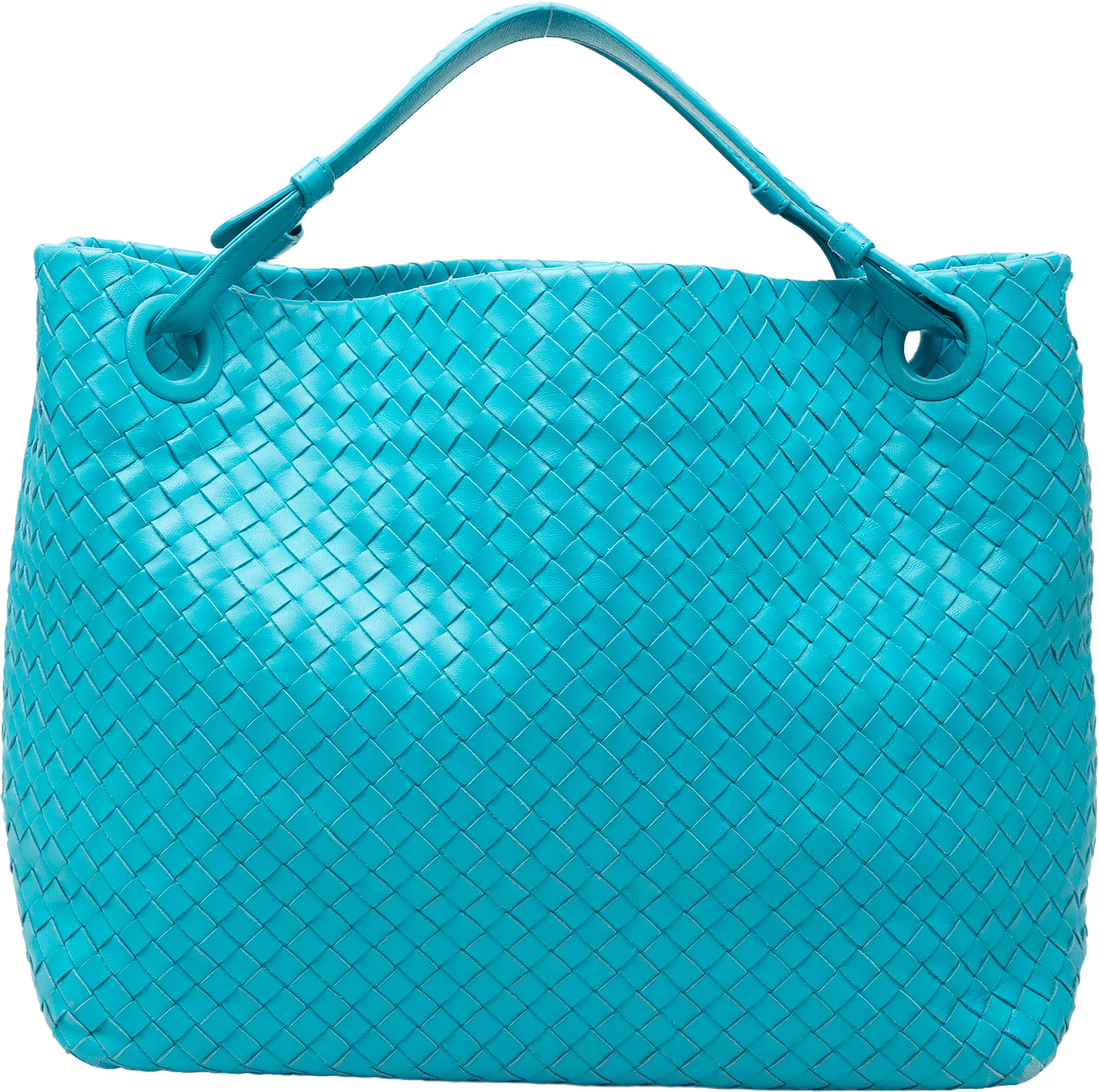Bottega Veneta Medium Nappa Intrecciato Garda Tote, från Luxclusif, i färgen aqua.