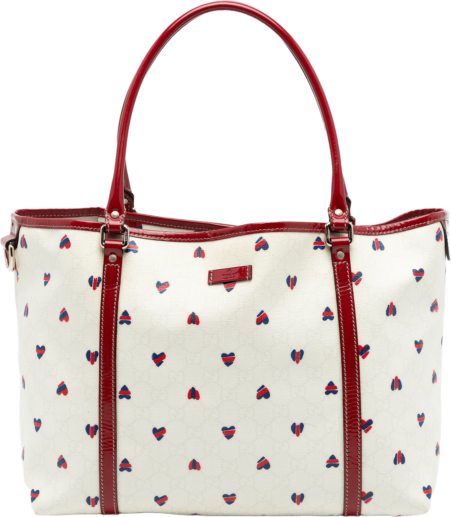 Gucci Medium Gg Supreme Hearts Joy Tote, från Luxclusif, i färgen white.
