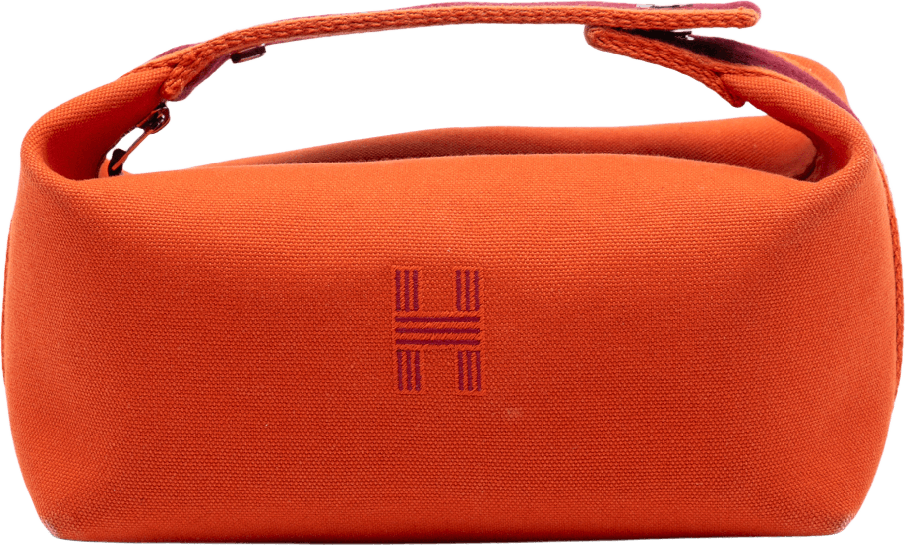 Hermès Small Toile Bride A Brac Case, från Luxclusif, i färgen dark orange.