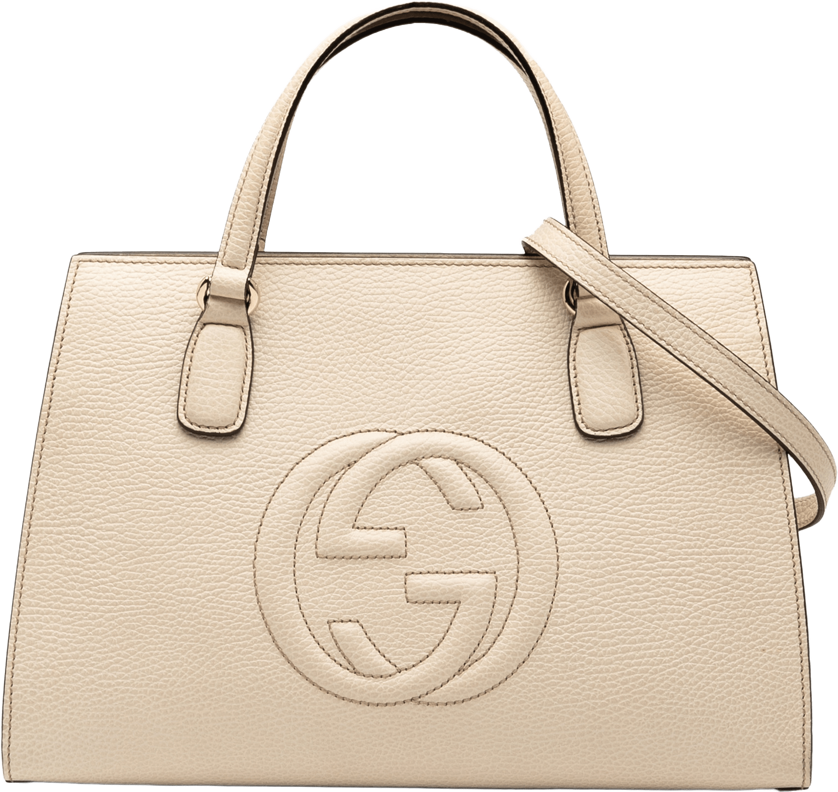 Gucci Medium Leather Soho Satchel, från Luxclusif, i färgen white.