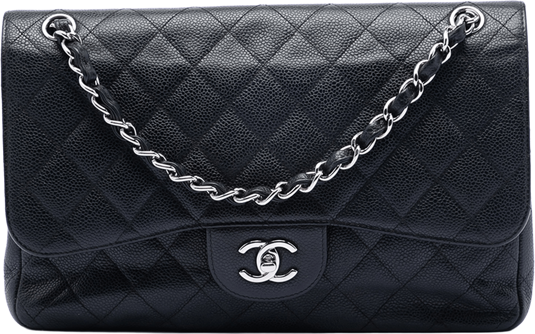 Chanel Jumbo Classic Caviar Double Flap, från Luxclusif, i färgen black.