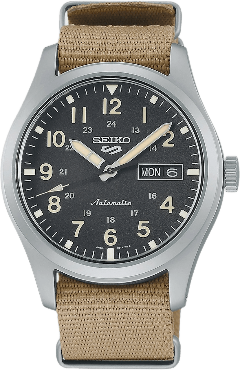 Seiko 5 Sports Automatic Beige/stål, Gummiband - Srpg35k1, från Seiko, i färgen 1.