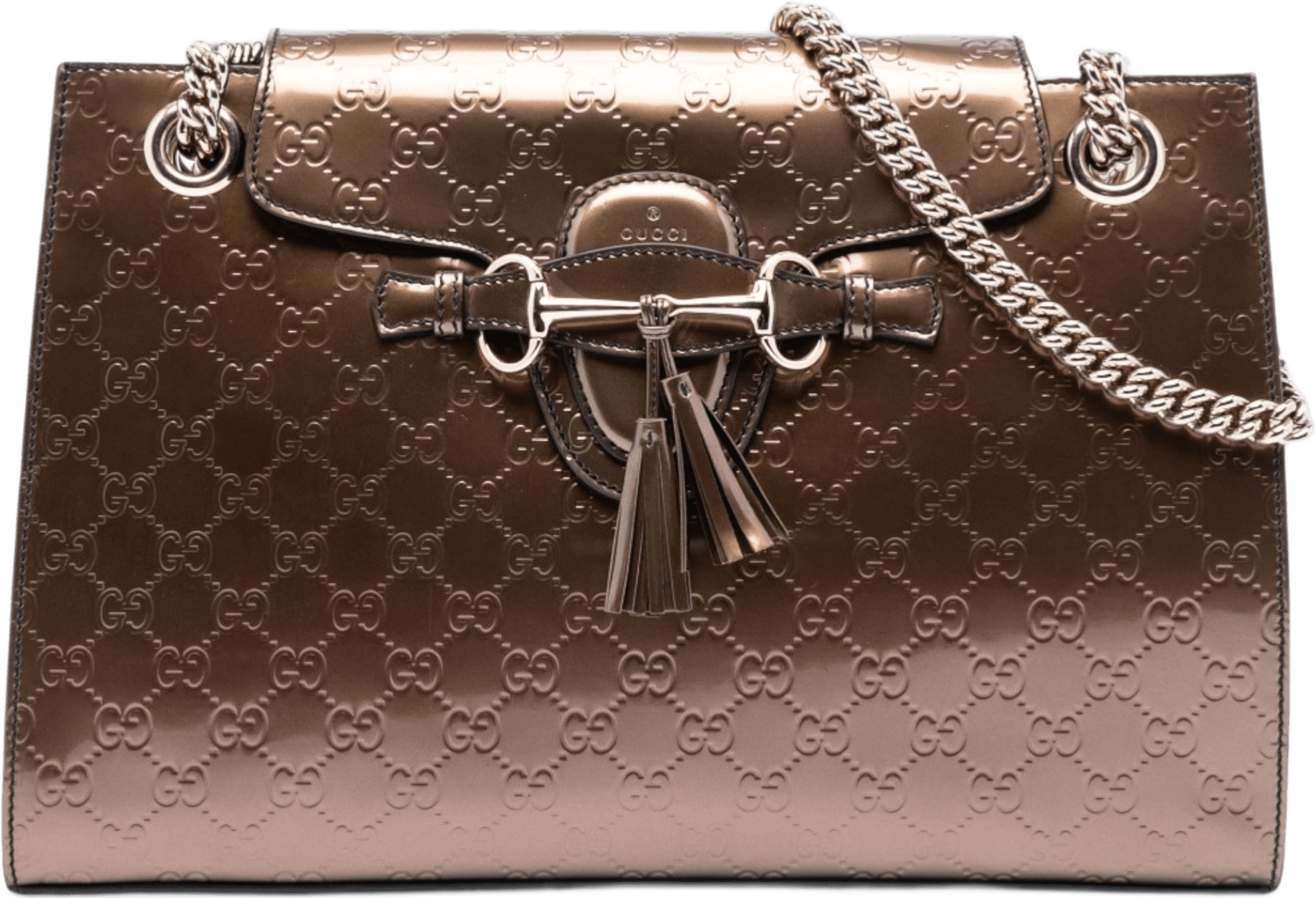 Gucci Large Guccissima Emily Shoulder Bag, från Luxclusif, i färgen bronze.