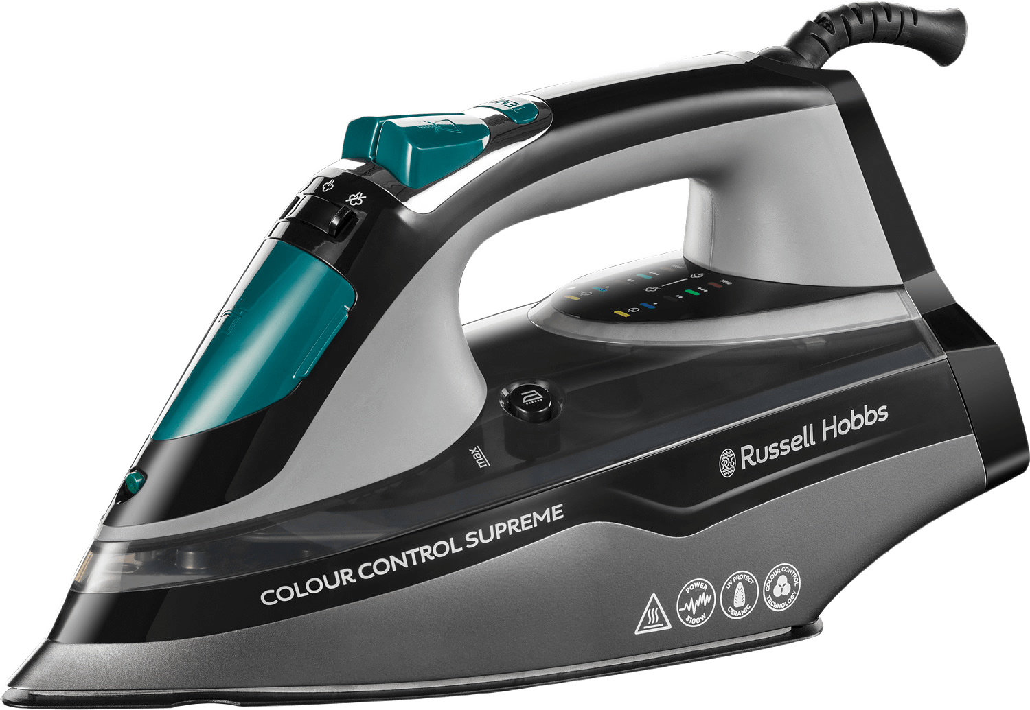 Strykjärn Colour Control Supreme, från Russell Hobbs, i färgen svart.