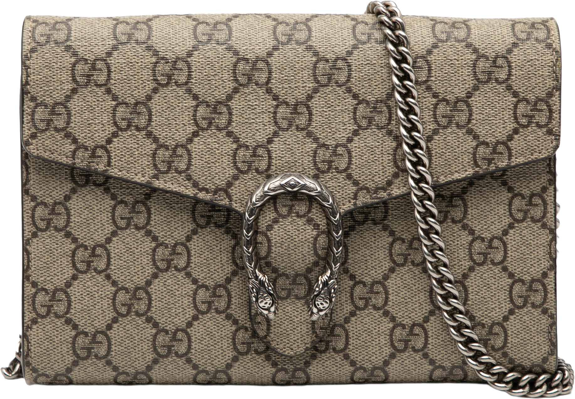 Gucci Gg Supreme Dionysus Chain Wallet, från Luxclusif, i färgen beige.