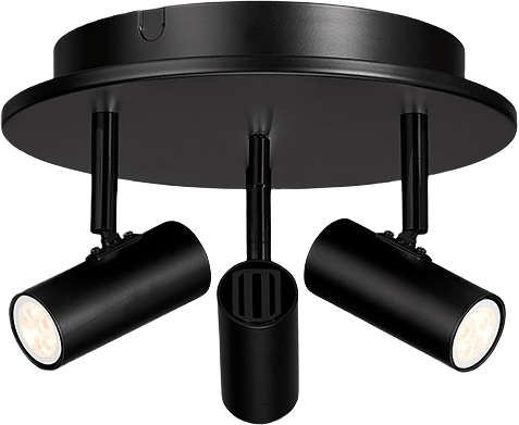Spotlights Cato Rund 3, från Belid, i färgen mattsvart/mattsvart.