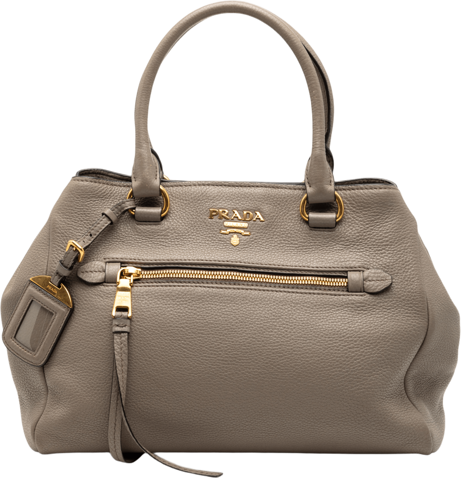 Prada Vitello Phenix Open Convertible Tote, från Luxclusif, i färgen taupe.