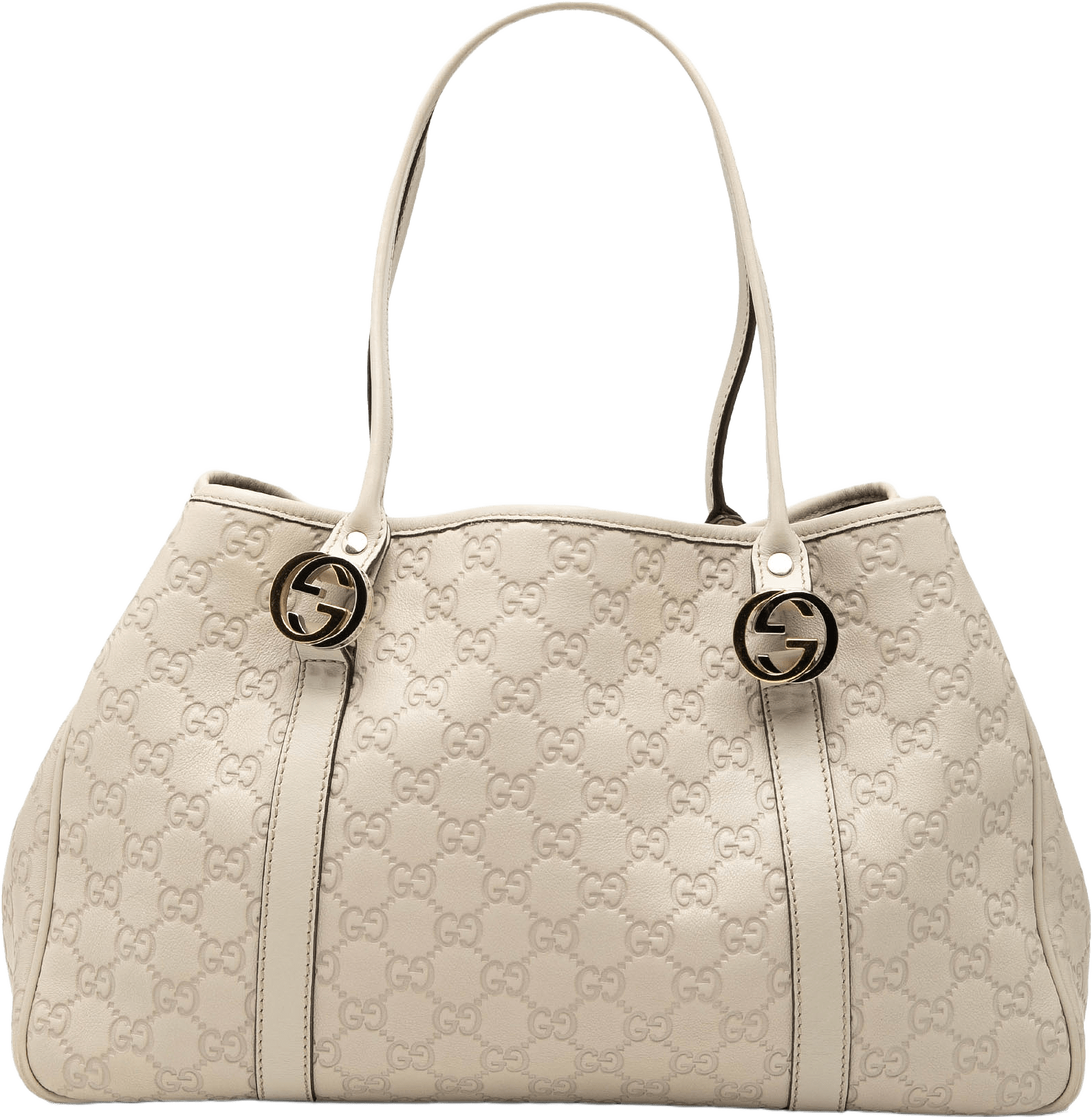 Gucci Guccissima Twins Tote, från Luxclusif, i färgen light beige.