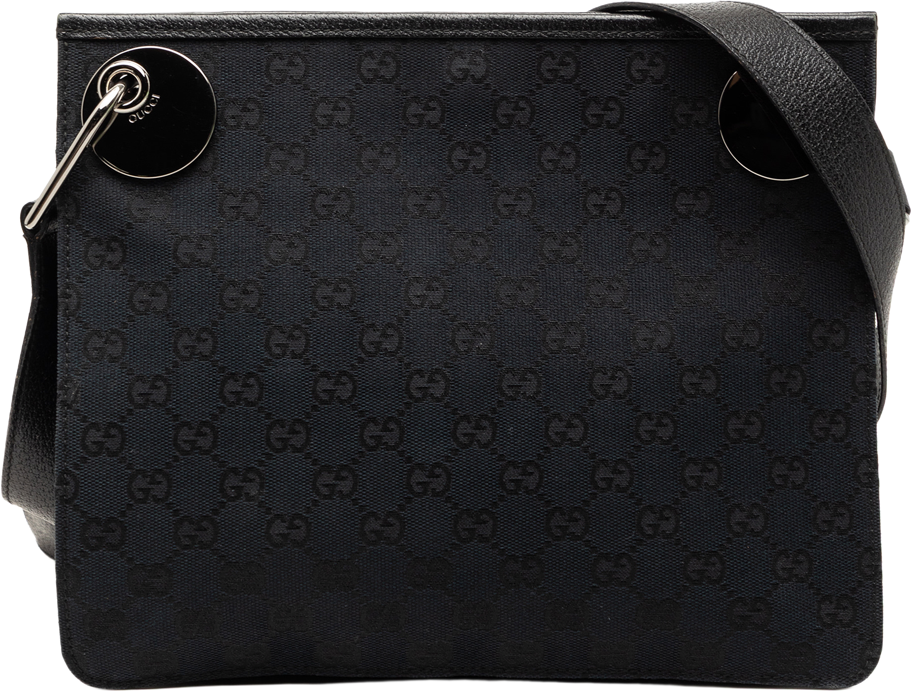 Gucci Gg Canvas Eclipse Crossbody, från Luxclusif, i färgen navy.