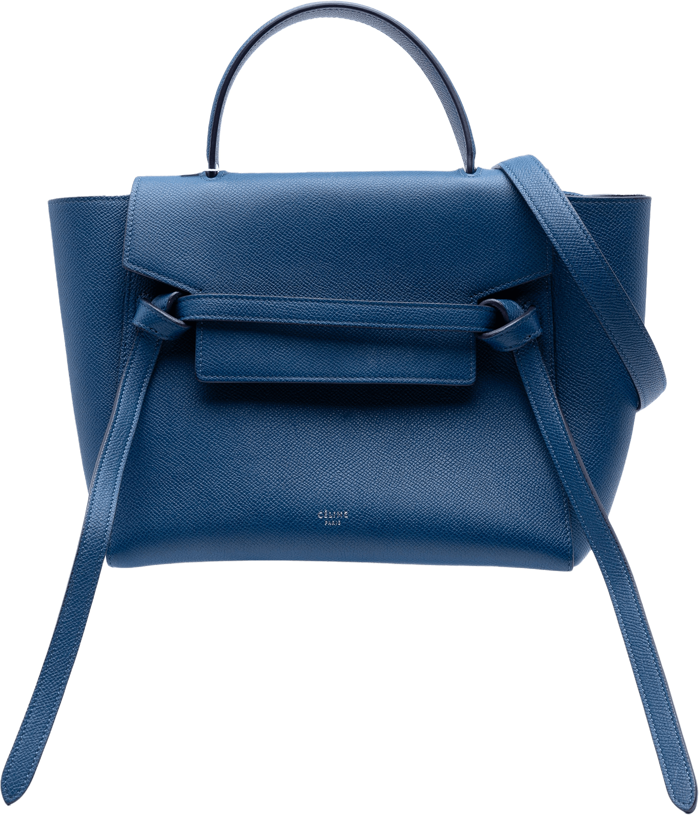 Celine Micro Grained Calfskin Belt Bag, från Luxclusif, i färgen blue.