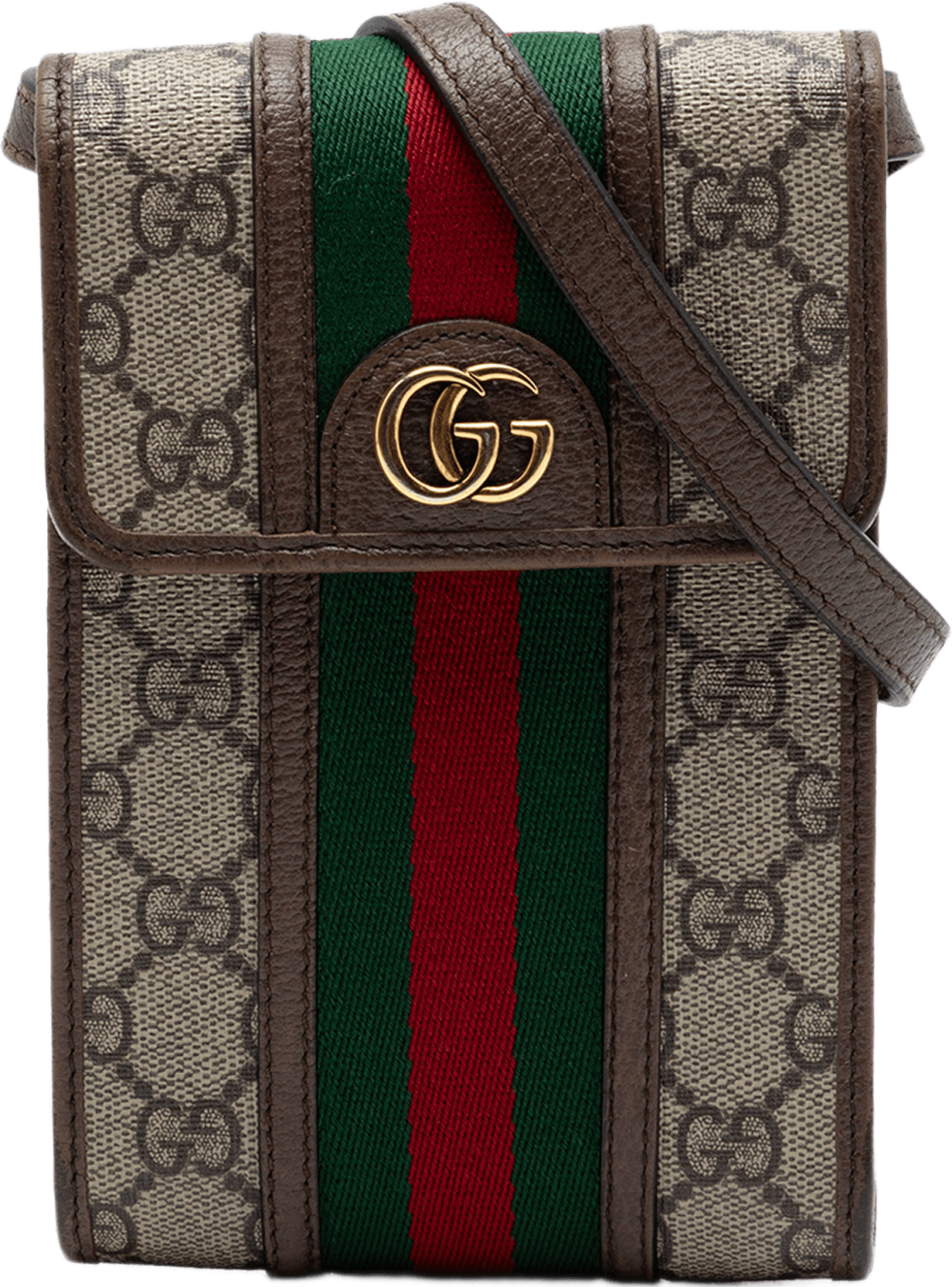 Gucci Mini Gg Supreme Web Ophidia Crossbody, från Luxclusif, i färgen beige.