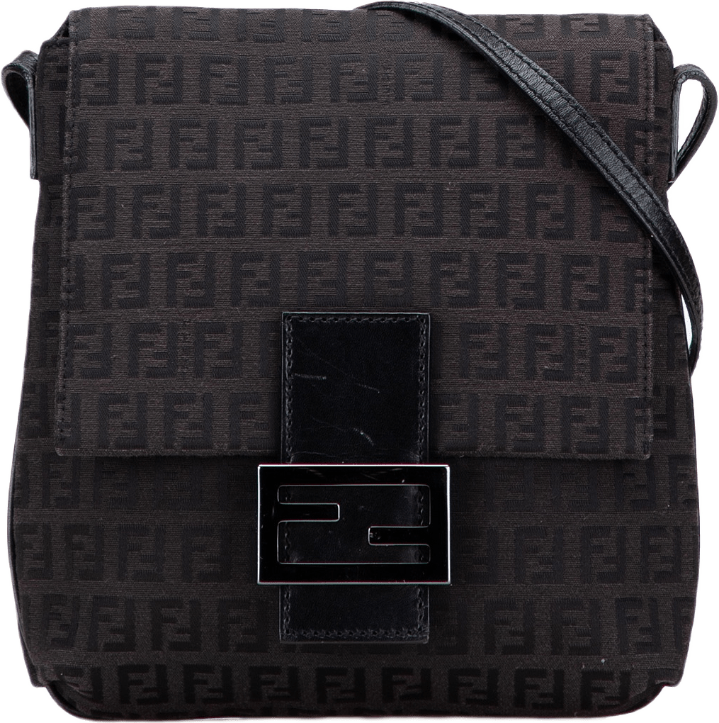 Fendi Zucchino Canvas Crossbody, från Luxclusif, i färgen dark brown.
