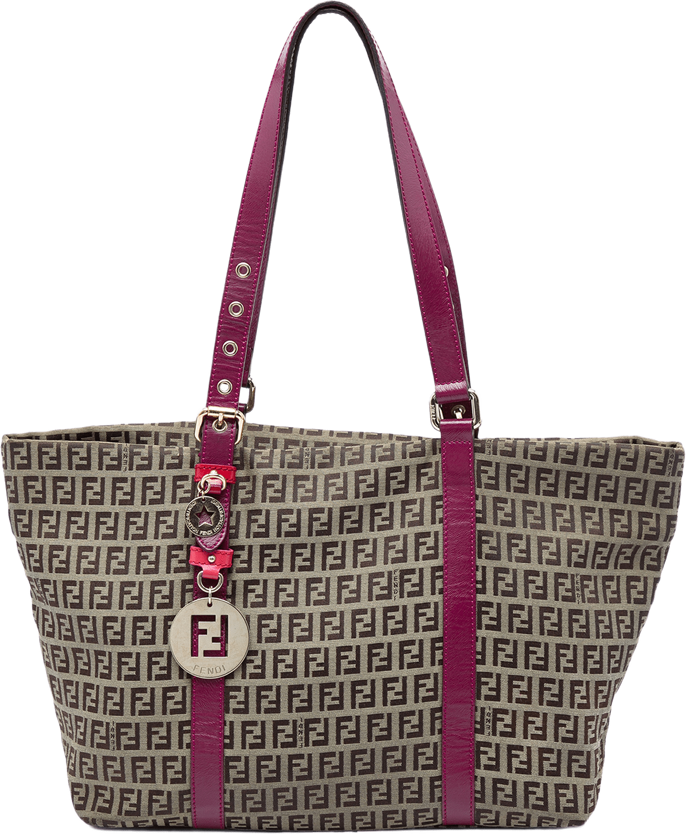 Fendi Zucchino Canvas Superstar Tote, från Luxclusif, i färgen beige.