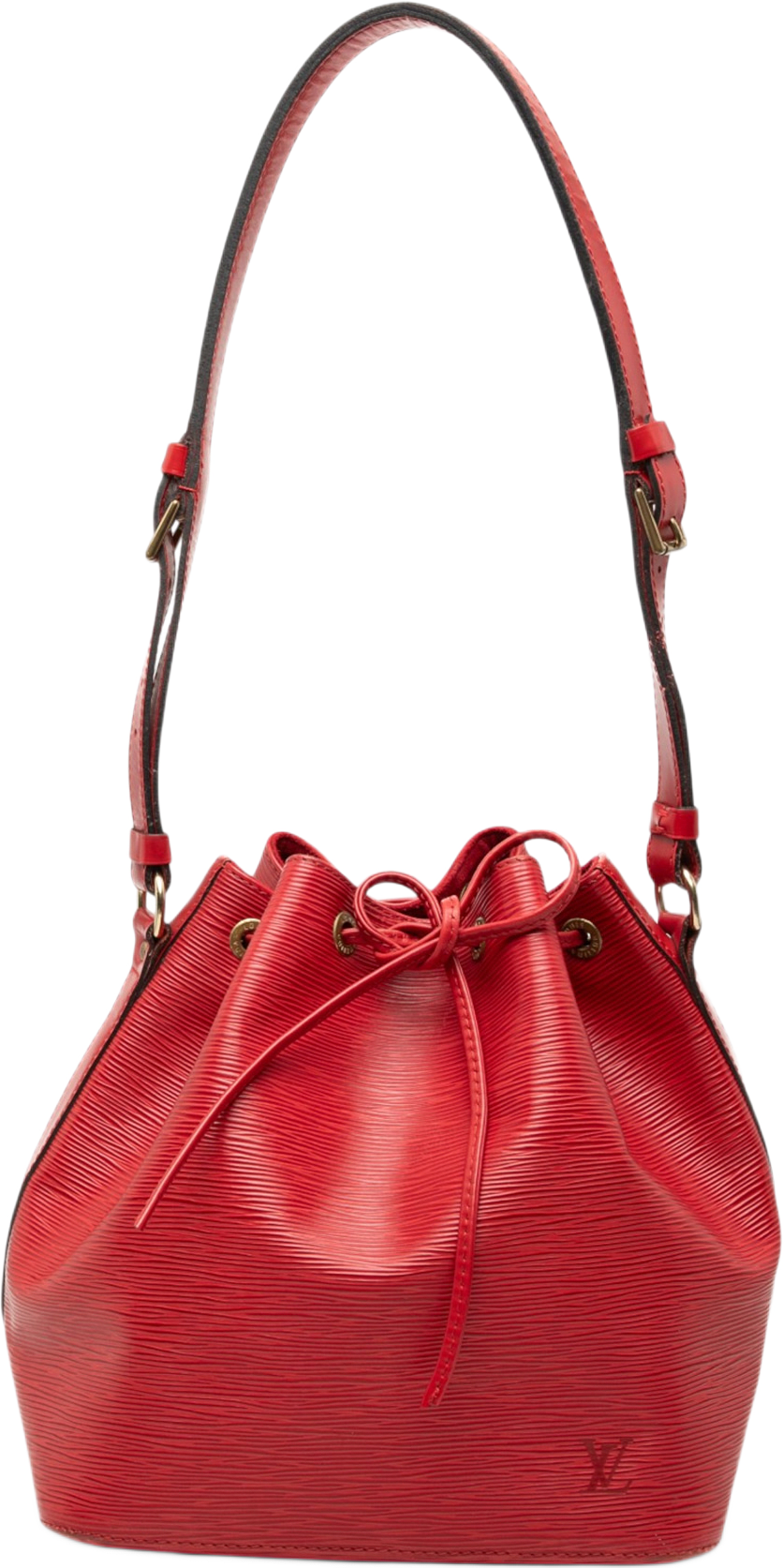 Louis Vuitton Epi Petit Noe, från Luxclusif, i färgen röd.