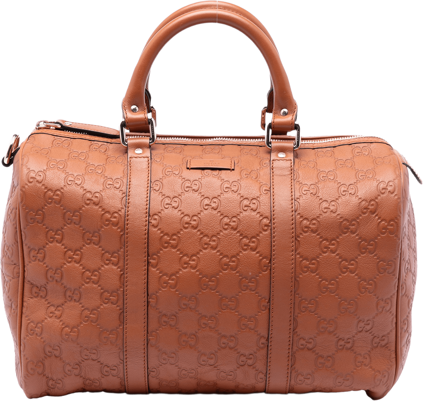 Gucci Medium Guccissima Joy Boston Bag, från Luxclusif, i färgen brun.