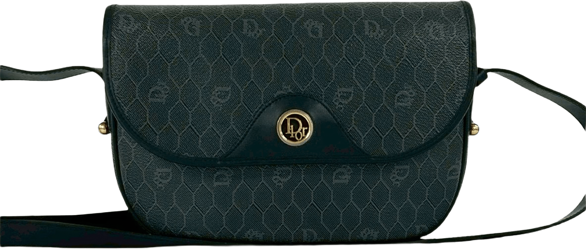 Dior Honeycomb Coated Canvas Crossbody, från Luxclusif, i färgen black.