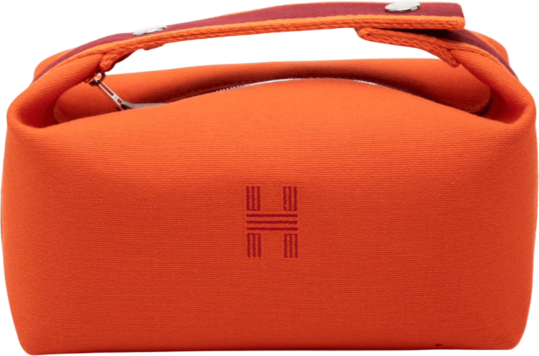 Hermès Small Toile Bride A Brac Case, från Luxclusif, i färgen dark orange.