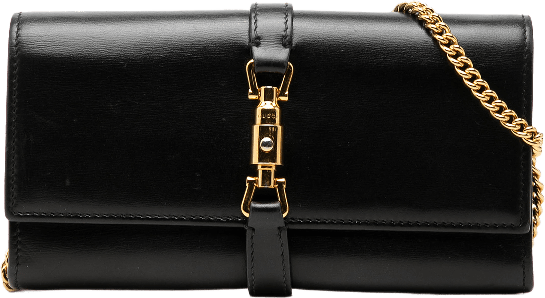 Gucci Calfskin Jackie 1961 Wallet On Chain, från Luxclusif, i färgen svart.
