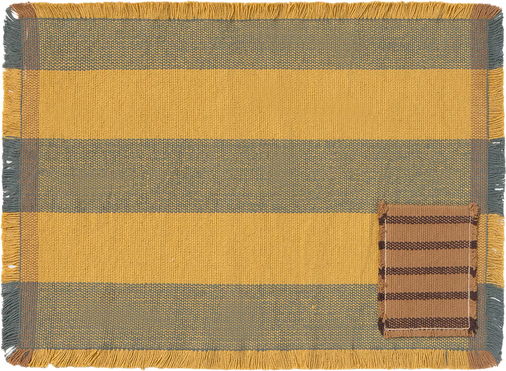Bordstabletter Pocket Handvävda - 2 pack, från LORENA CANALS, i färgen mörk honung, terrazo, ockra, kaffeböna, ros.