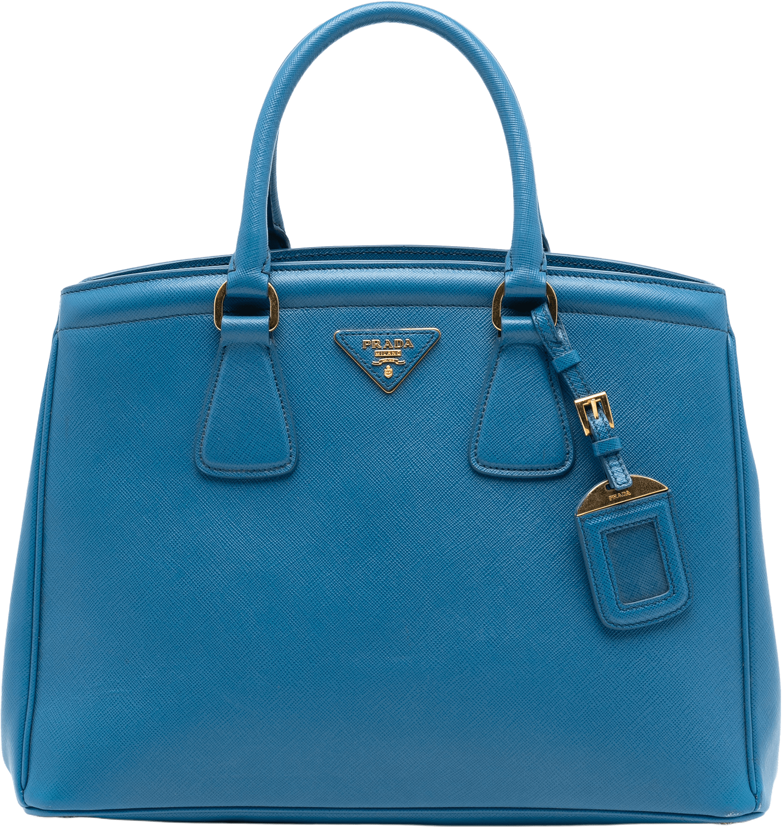 Prada Saffiano Lux Parabole Tote, från Luxclusif, i färgen blue.