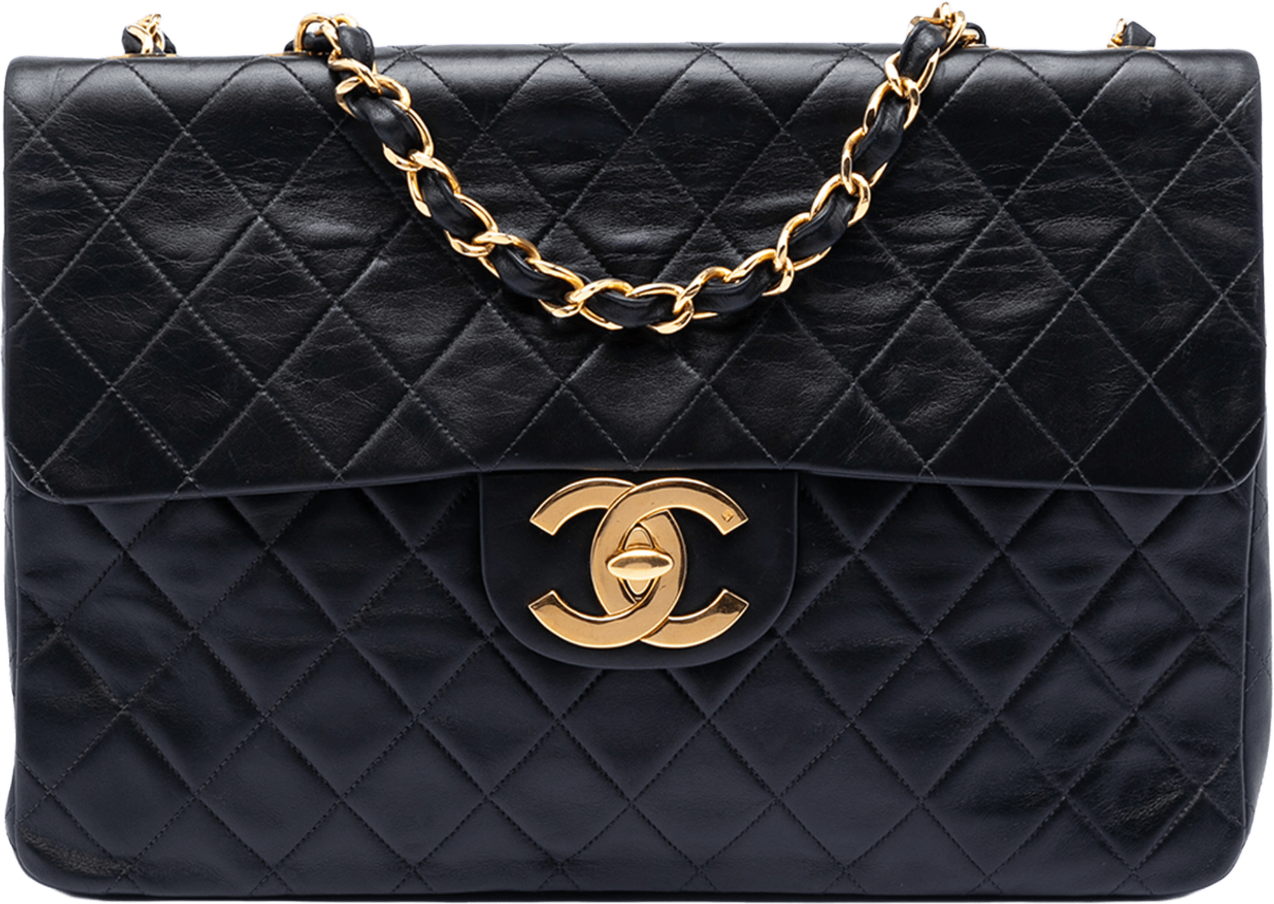 Chanel Maxi Xl Classic Lambskin Single Flap, från Luxclusif, i färgen black.