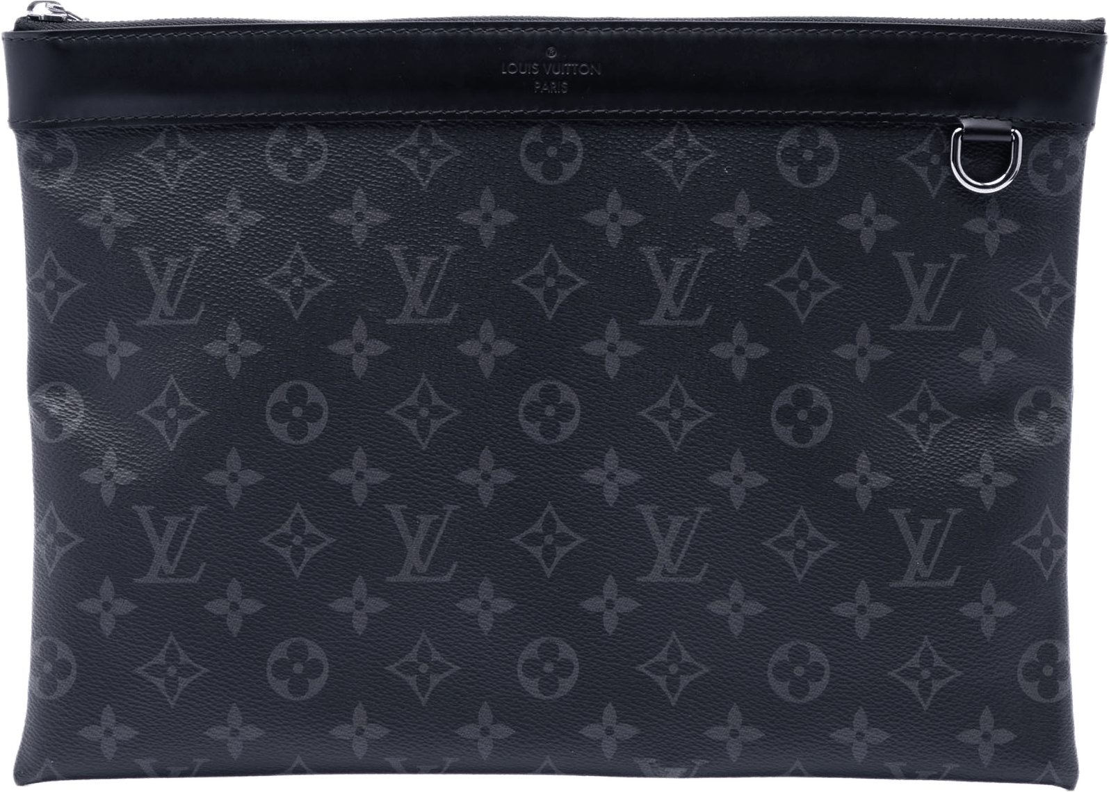 Louis Vuitton Monogram Eclipse Discovery Pochette Gm, från Luxclusif, i färgen black.