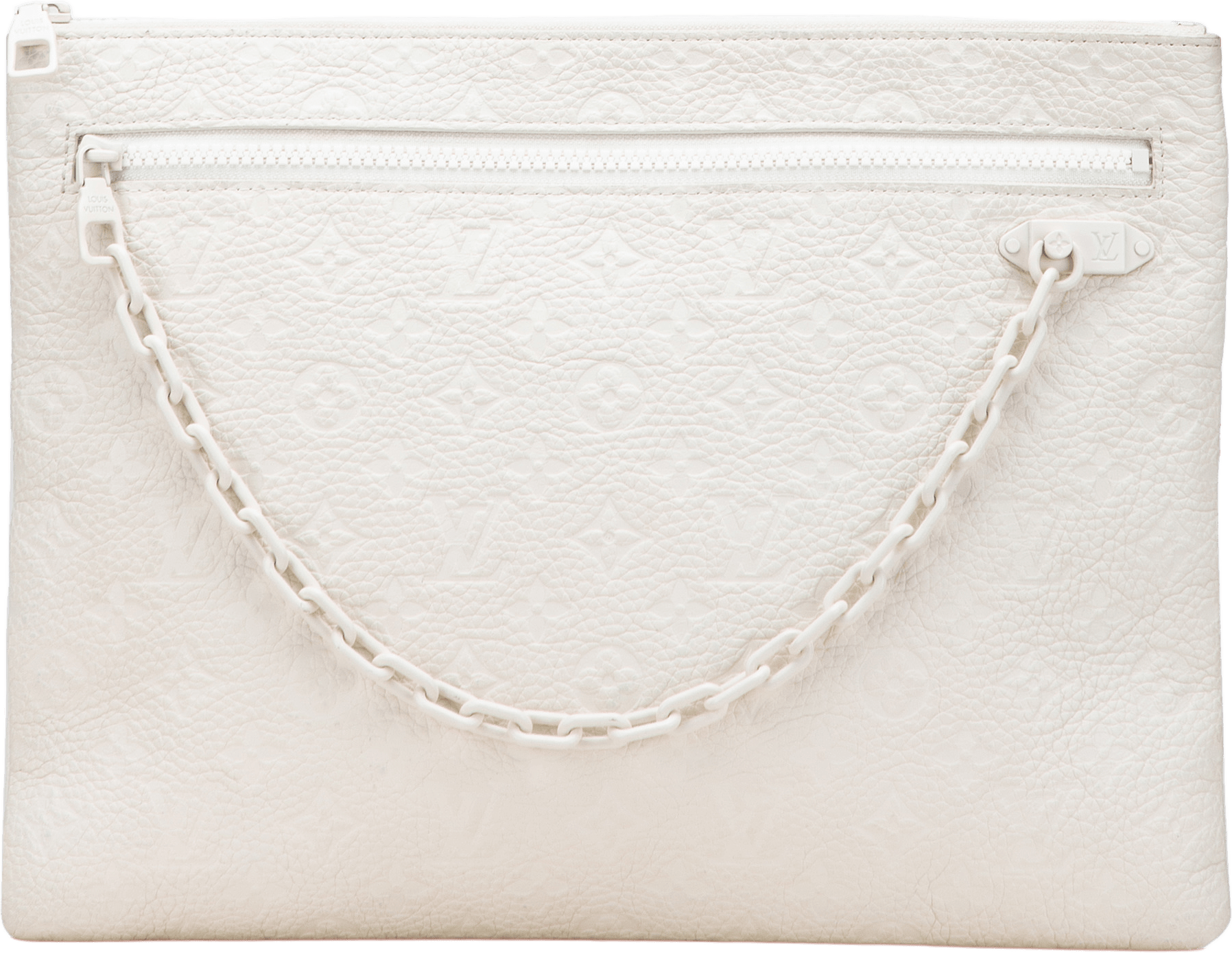 Louis Vuitton Monogram Taurillon A4 Pouch, från Luxclusif, i färgen white.