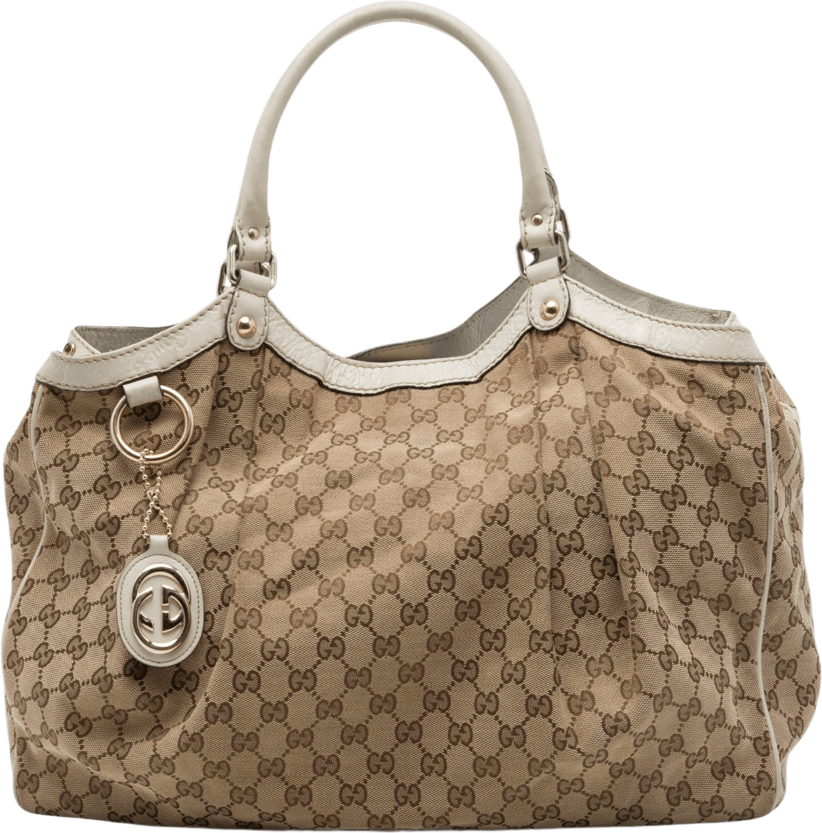 Gucci Large Gg Canvas Sukey Tote, från Luxclusif, i färgen vit.