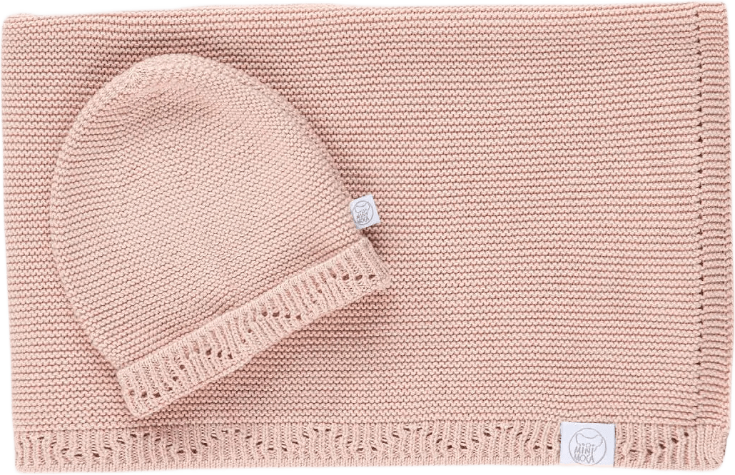Miniluna Filt & Mössa, från Minimoca, i färgen rosa.