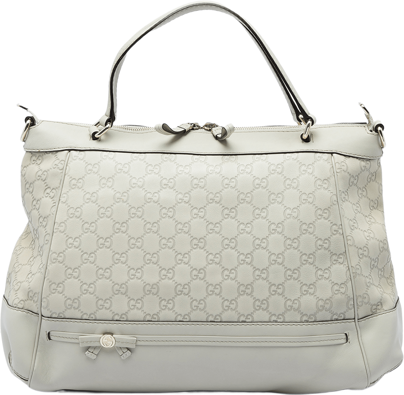Gucci Guccissima Mayfair Satchel, från Luxclusif, i färgen vit.