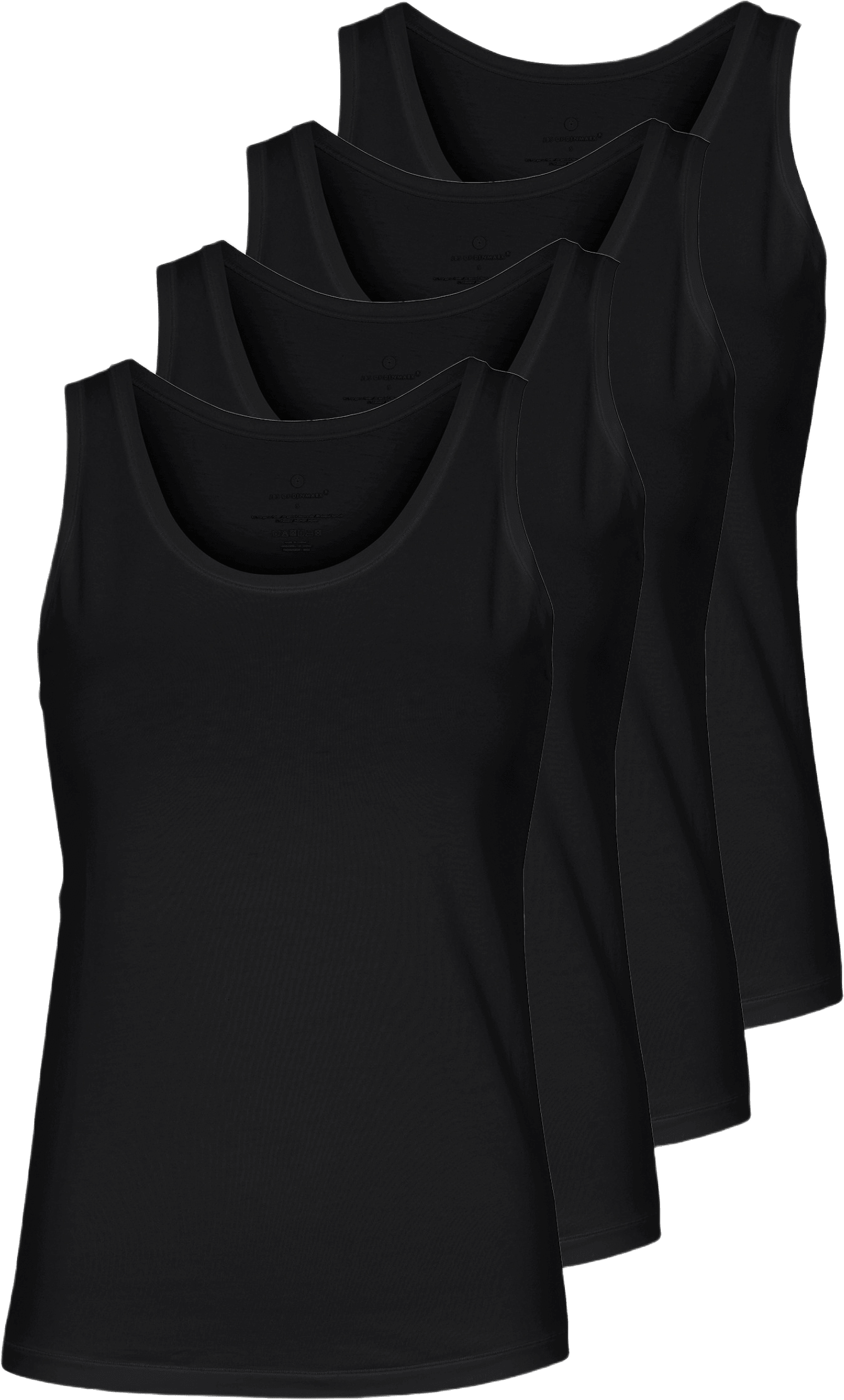 4-pack Ekologisk Bomull, Linne Breda Axelband, Svart, från JBS of Denmark, i färgen black.