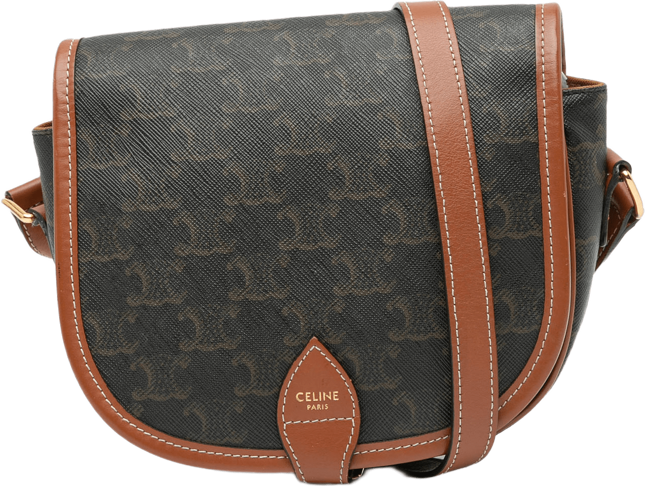 Celine Medium Triomphe Coated Canvas Folco Crossbody