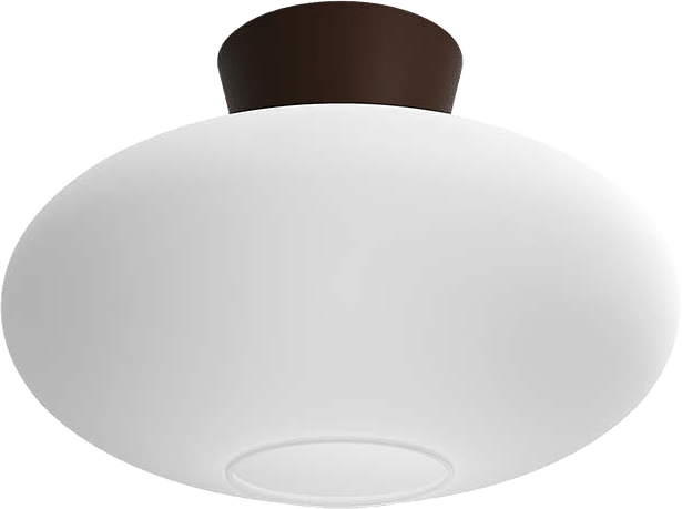 Plafond Bullo Xl Ø38, från Belid, i färgen oxid/opalglas.