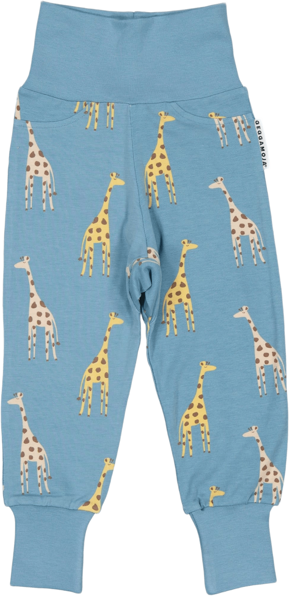 Babybyxor Bambu, från Geggamoja, i färgen blue giraffe.