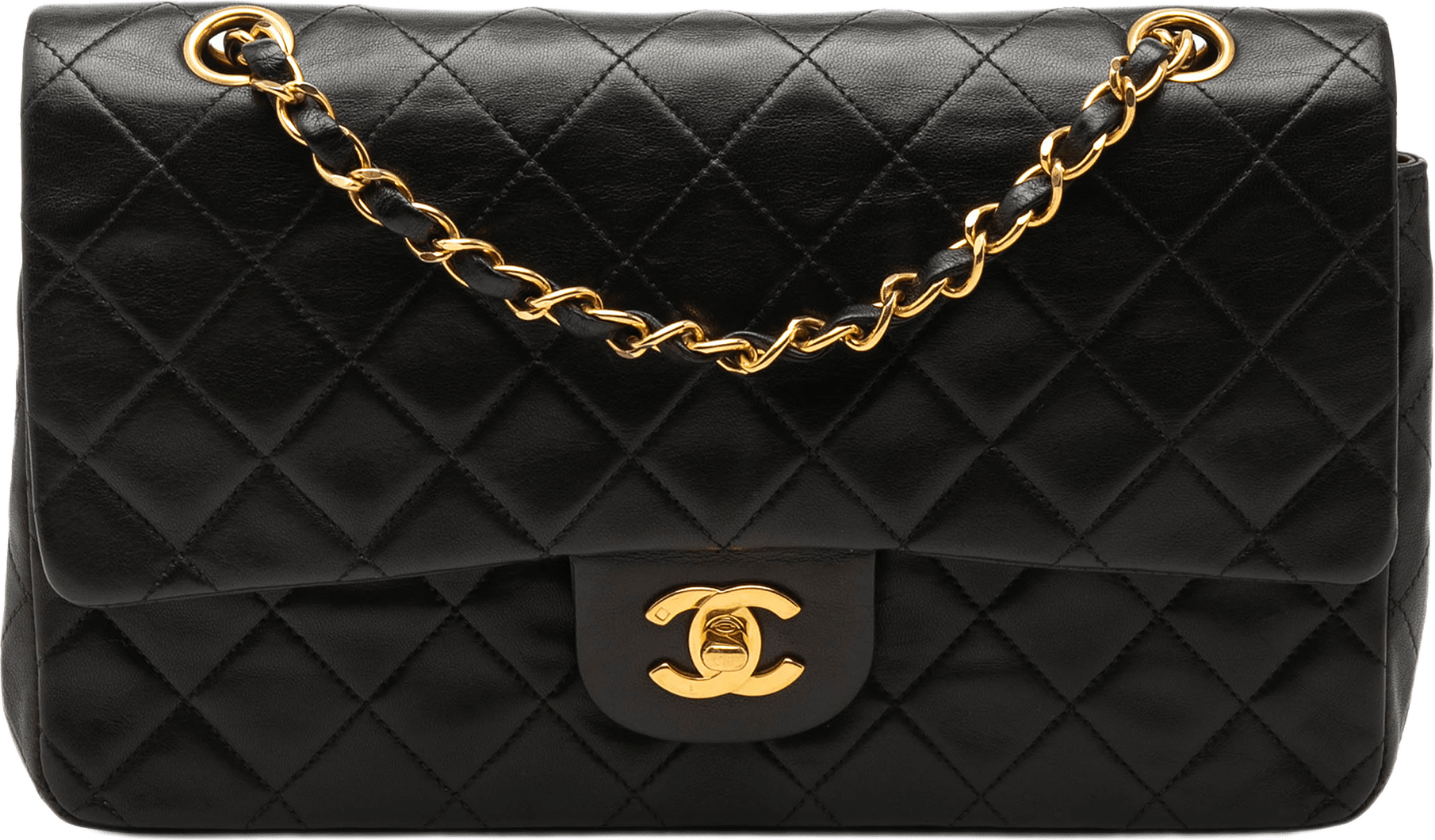 Chanel Medium Classic Lambskin Double Flap, från Luxclusif, i färgen svart.
