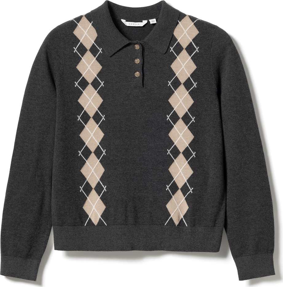 N-maxine Knit - Dasha Grey Check, från Noella, i färgen dasha grey check.