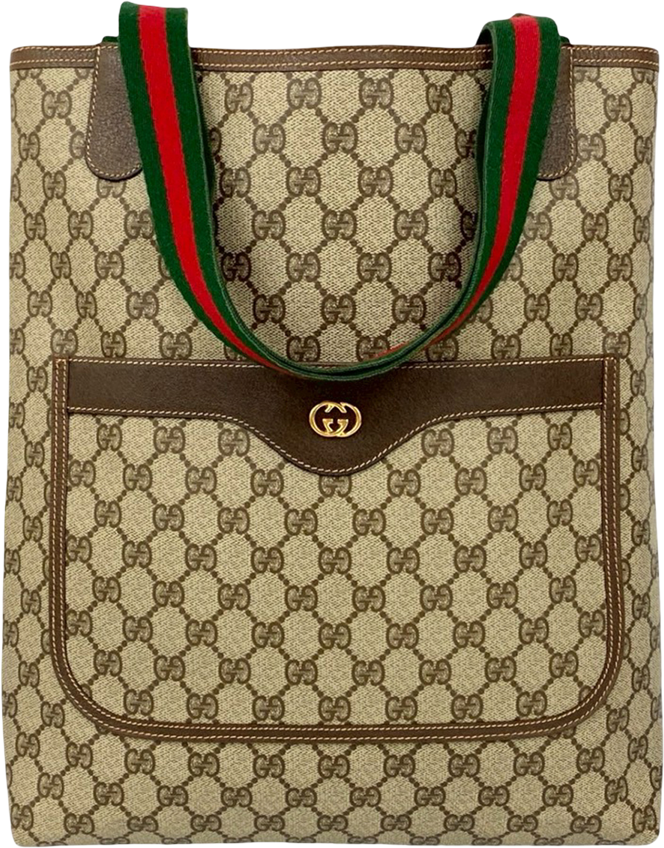 Gucci Gg Supreme Web Tote, från Luxclusif, i färgen beige.