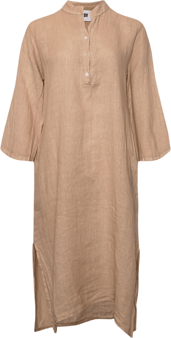 18970p, Long Shirt Dress With Pocket, Linen - Soft Grey, från Tiffany, i färgen soft grey.