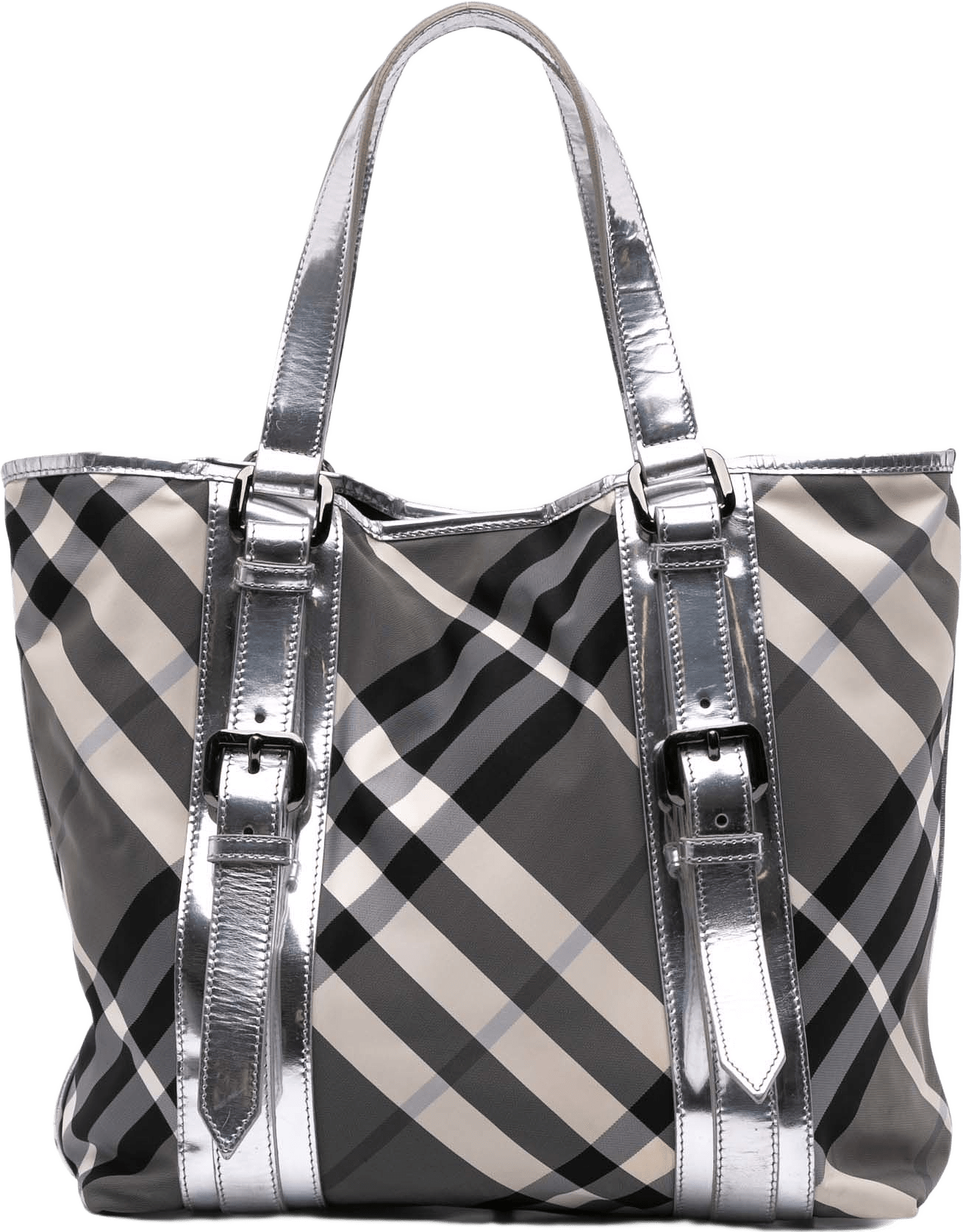 Burberry Medium Beat Check Nylon Victoria Tote