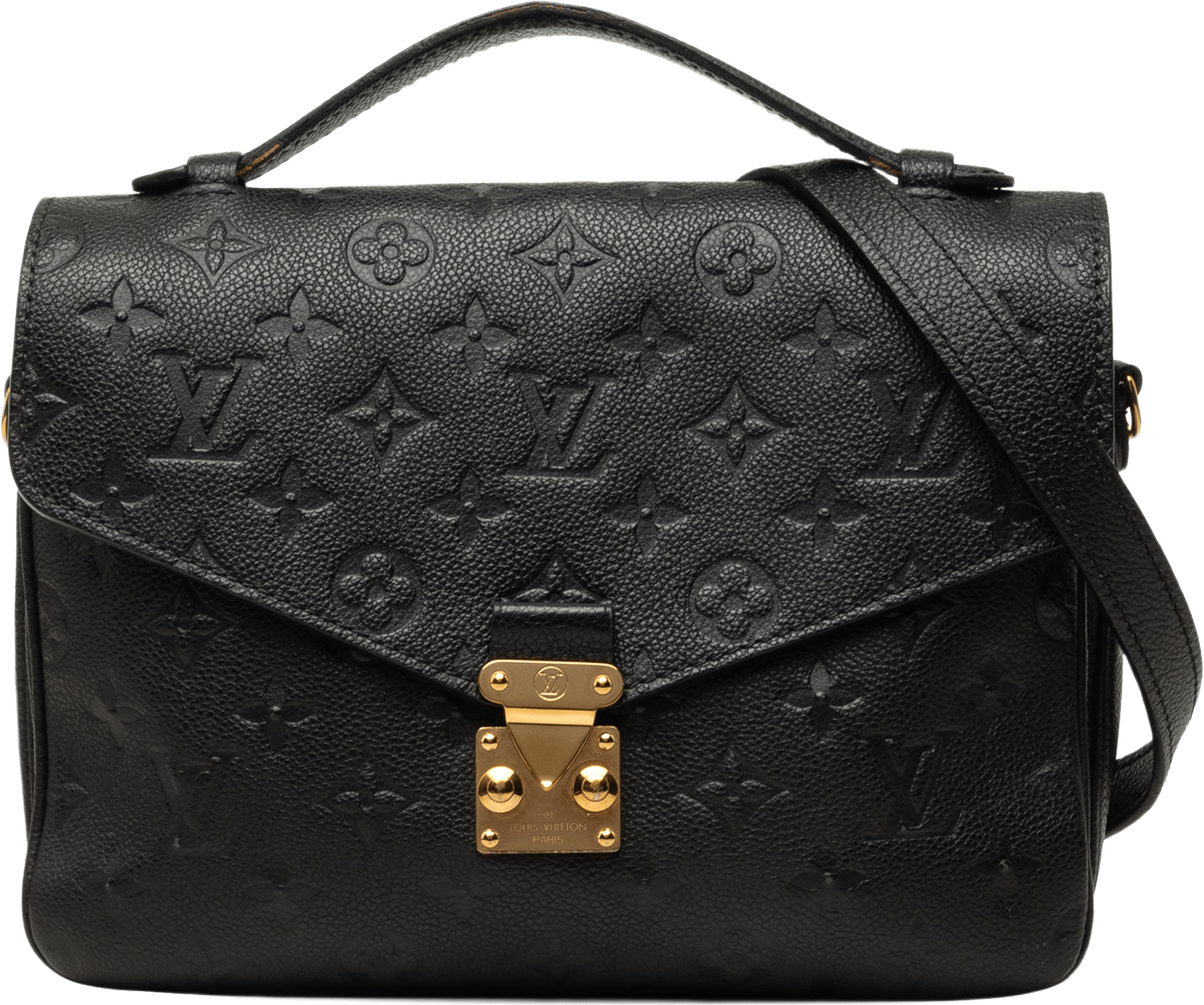Louis Vuitton Monogram Empreinte Pochette Metis, från Luxclusif, i färgen svart.