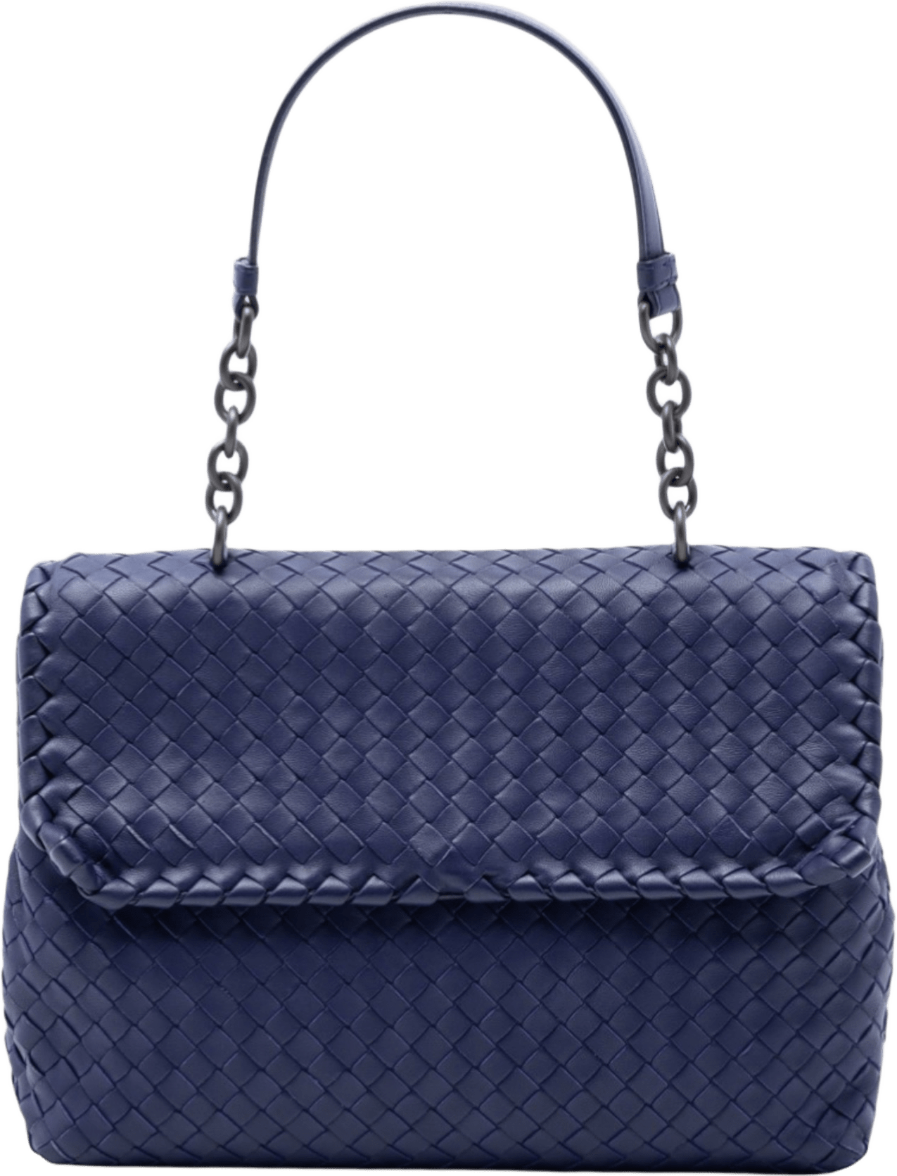 Bottega Veneta Medium Nappa Intrecciato Olimpia Shoulder Bag, från Luxclusif, i färgen dark blue.