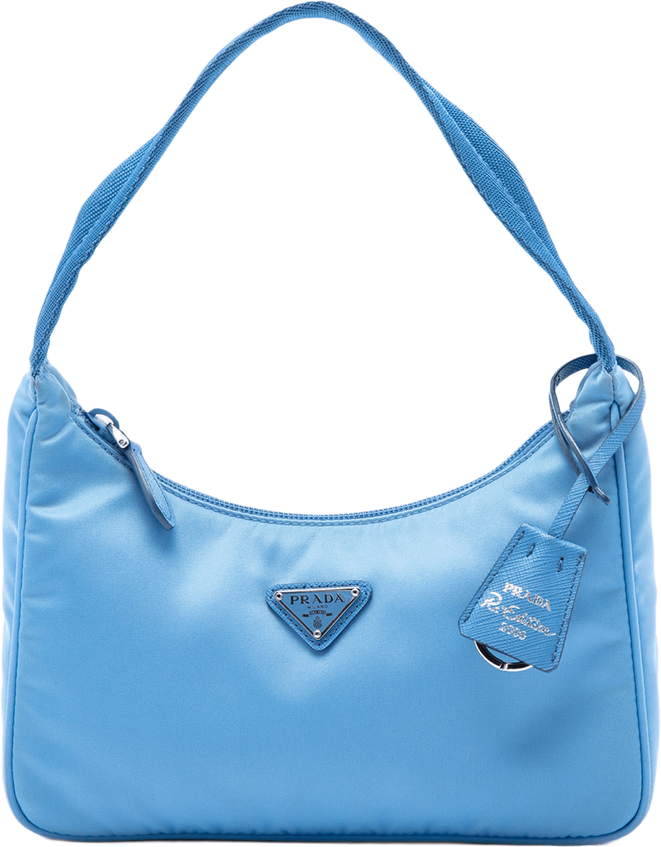 Prada Mini Tessuto Re Edition 2000 Shoulder Bag, från Luxclusif, i färgen blå.