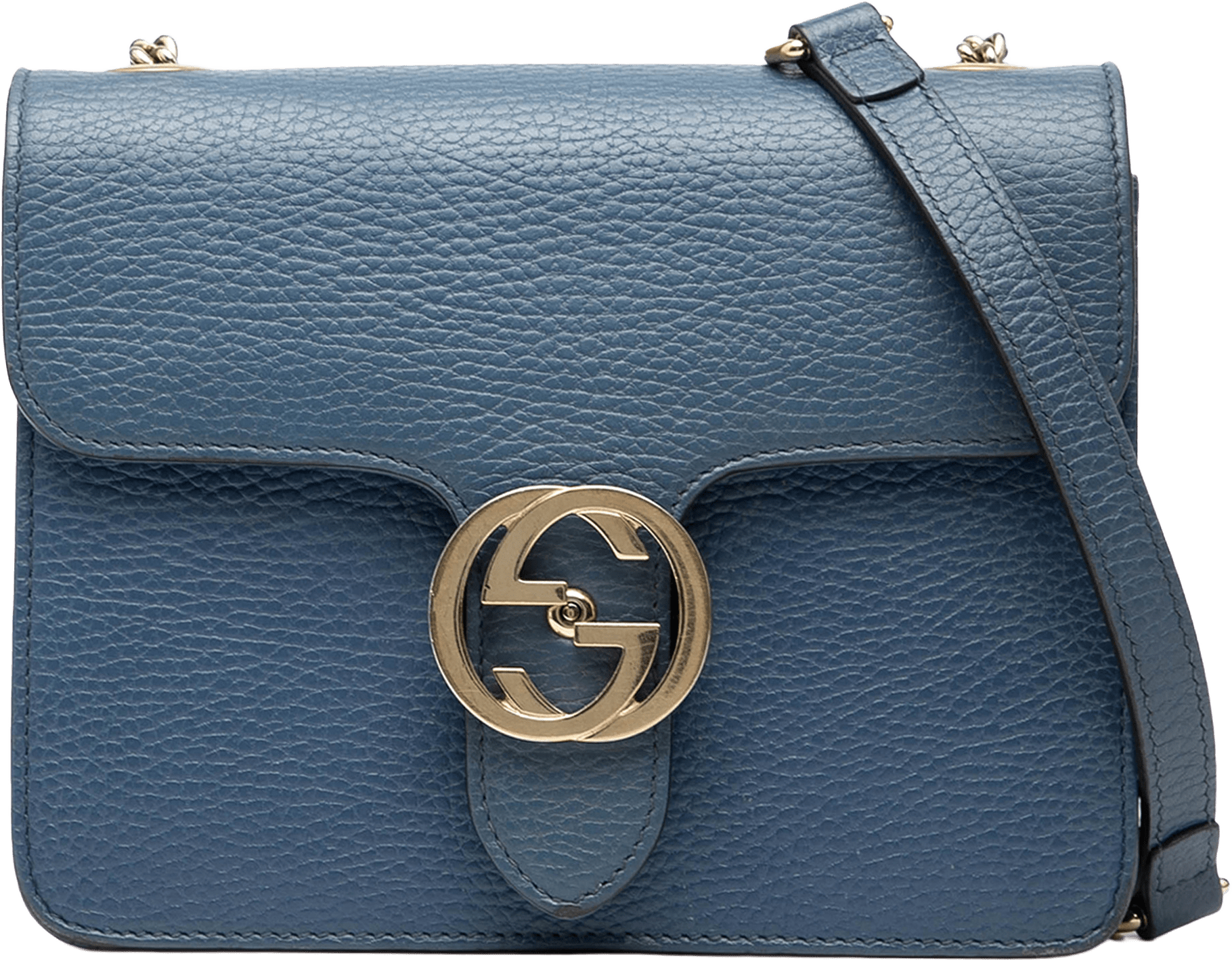 Gucci Small Dollar Calfskin Interlocking G Crossbody, från Luxclusif, i färgen blue.