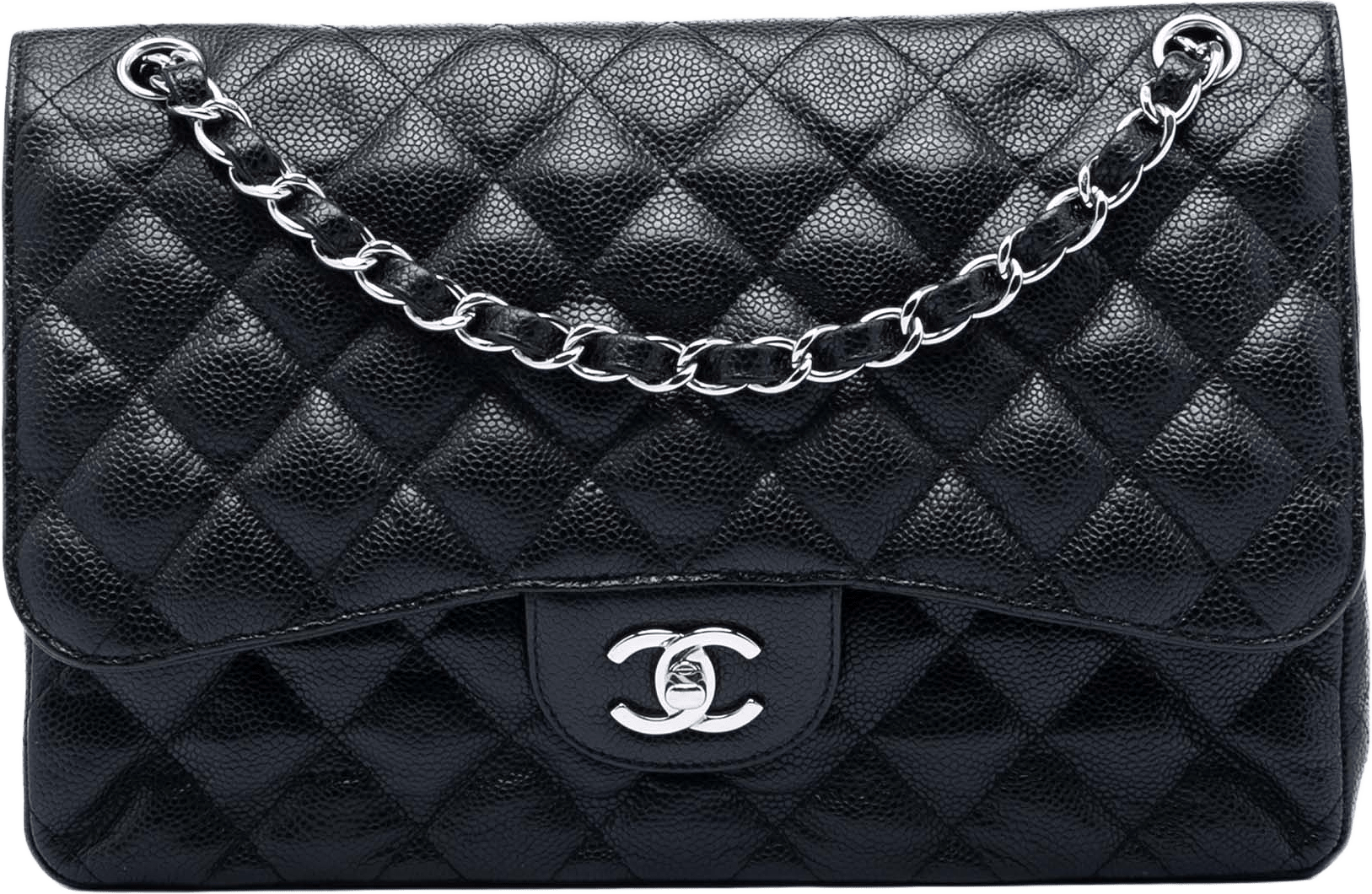 Chanel Jumbo Classic Caviar Double Flap, från Luxclusif, i färgen black.
