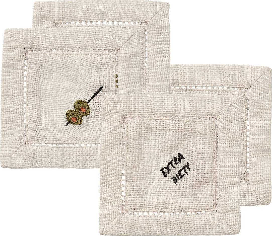 Martini Drinkunderlägg 4-pack - 13x13 Cm, från Pick A Poppy, i färgen multi.